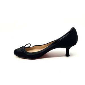 Christian Louboutin Black Kitten Heel Ballet Pump